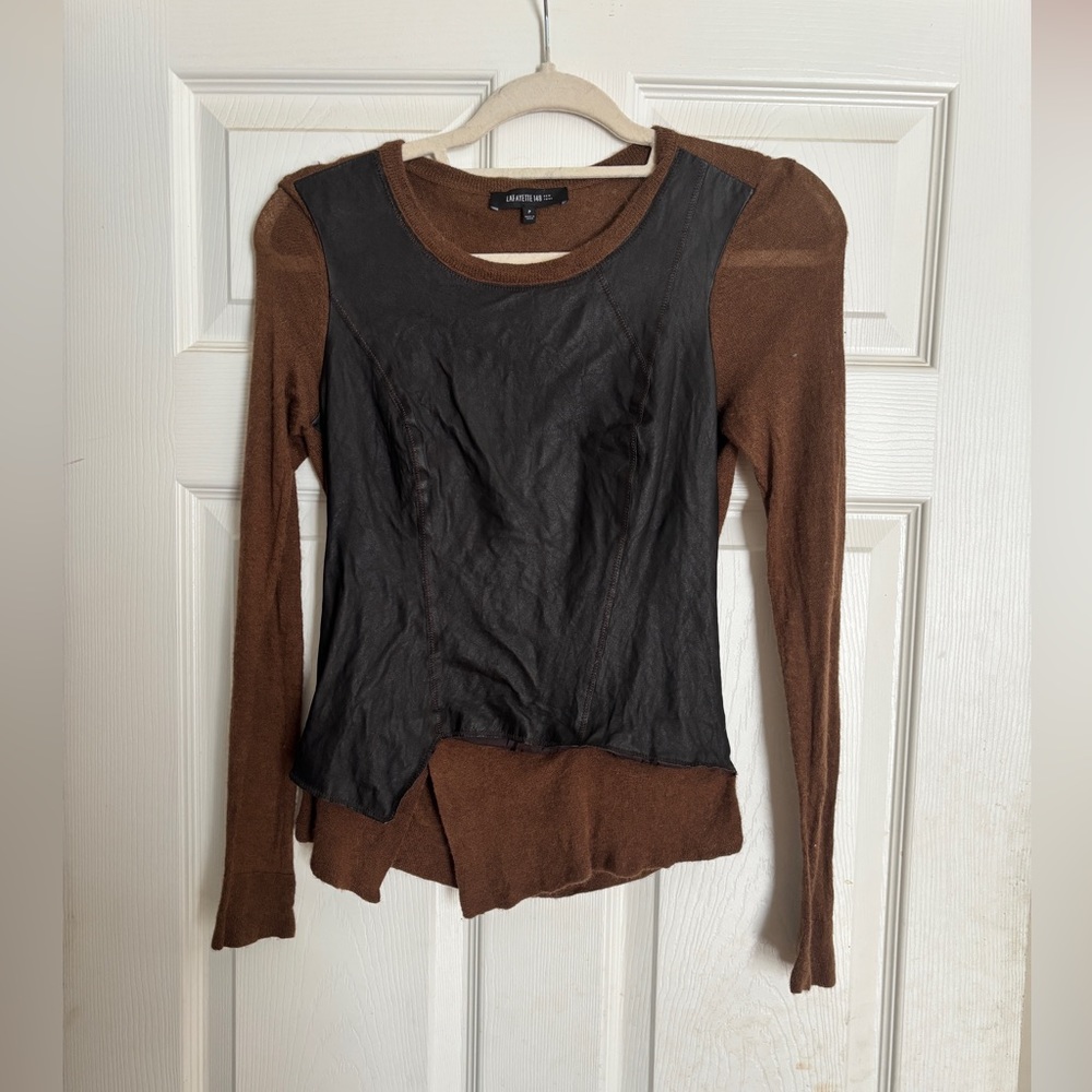 Lafayette 148 New York sweater (Alpaca Wool and Leather)